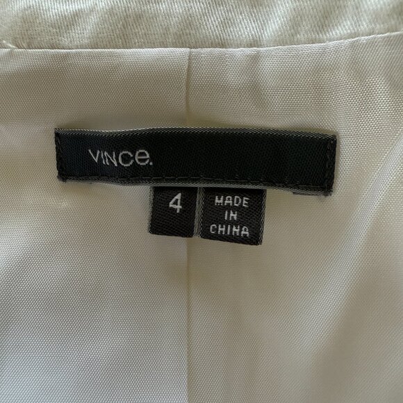 VINCE white collared long sleeve jacket blazer women's size 4 - Picture 7 of 8